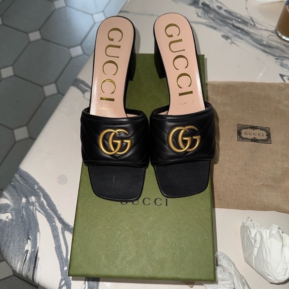 NEW GUCCI Nappa charlott sandal NERO - Picture 3 of 11